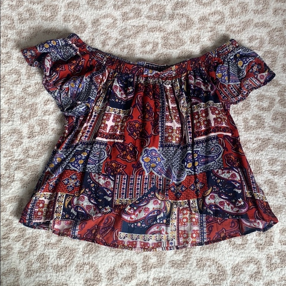 Off the shoulder top with front slit